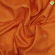 Tomato red silver zari silk thread fancy butta mustard yellow silver zari temple border soft silk saree