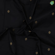 Black with gold zari fancy flower butta design rani red gold zari mango thilagam butta border pure mix saree