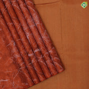 Brick orange base creamy Marble design body borderless trendy designer pure silk saree