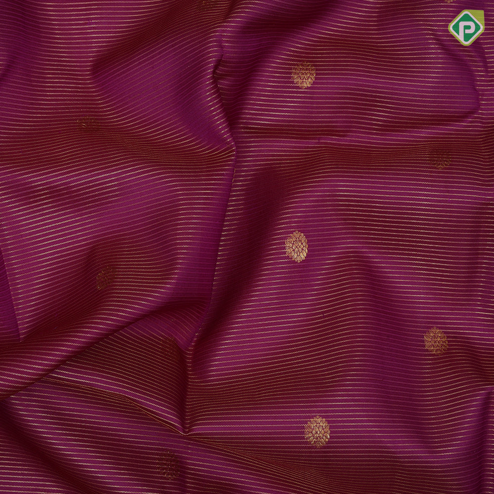 Dark Pink Gold Zari Vairaoosi Flower Motif Self Colour Mango Peacock Border Design Traditional Silk Saree