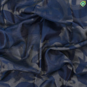 Robin blue cream white historical British major general painting design self gold zari border trendy silk saree