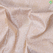 Cream White grand floral design contrast border exclusive grand bridal silk saree