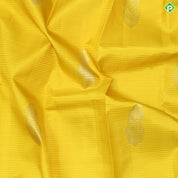 Mustard Yellow Gold Zari Mango Motif With  Pink Thread Work Border Traditional Silk Saree