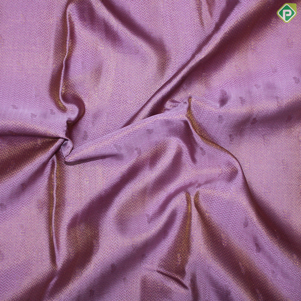 Rose Pink Gold Zari Zig-Zag and Floral Design With Purple Color Meena Work Border Traditional Silk Saree