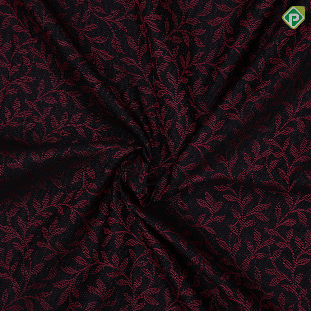 Black colour Dark Pink Thread Floral Design Self Colour Peacock Border Design Luxury Black Silk Saree