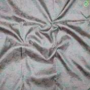 Very Pale Red Thread Work With Self Color Border Silver Zari Meena Work Border Trendy Silk Saree
