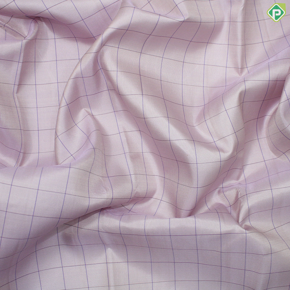 Light Lavender With Cream White Thread Work Traditional Silk Silk