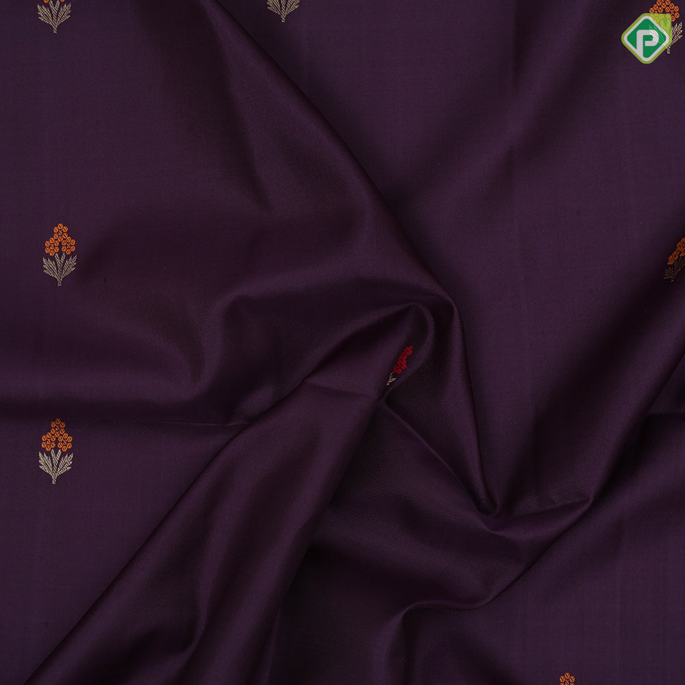 grape brown gold zari meena work butta design self color meena work rangoli border soft silk saree
