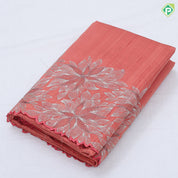 Raspberry pink silver zari fancy flower butta self color big floral embroidered border trending fancy saree