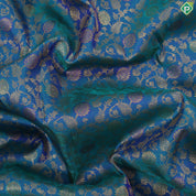 Peacock green gold zari meena work grand floral design self gold zari Stripes border grand bridal silk saree