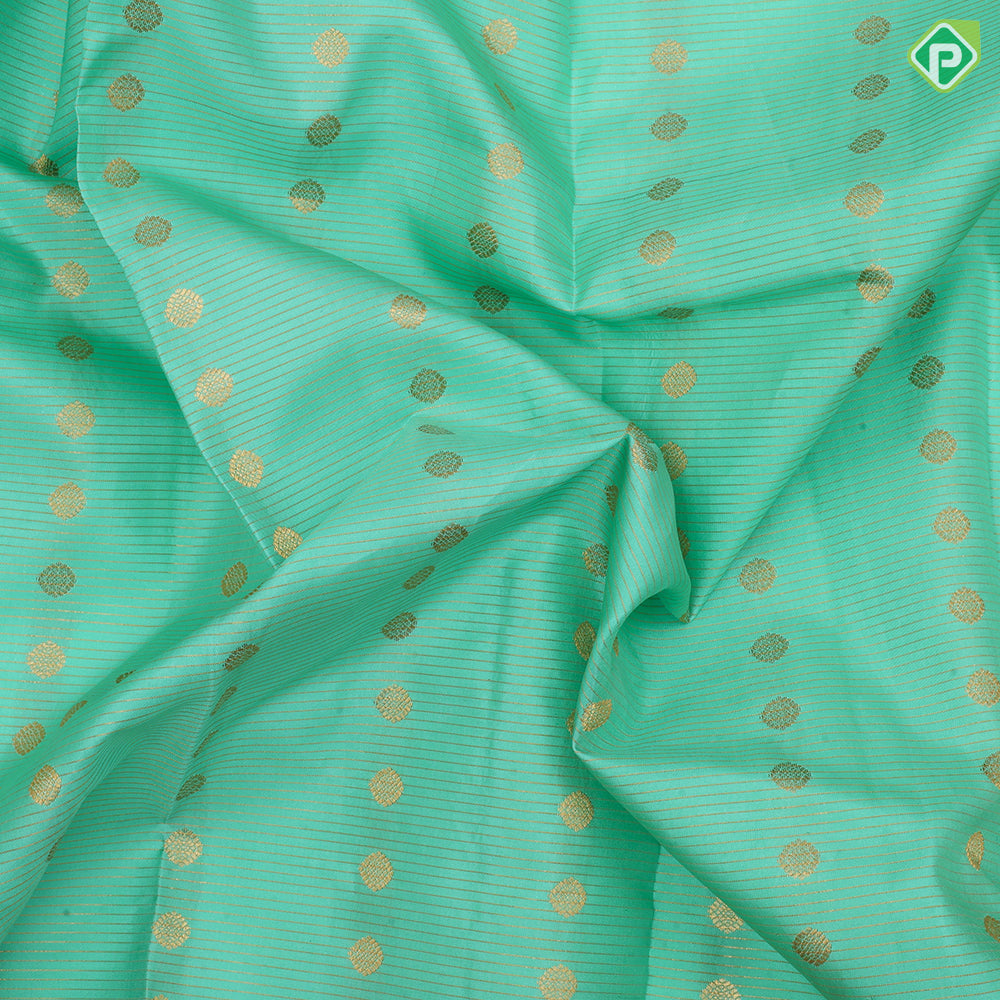 Pista green gold zari thousand butta design rani red gold zari floral border traditional silk saree