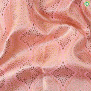 peach pink gold zari meena work grand design self border exclusive wedding silk saree