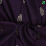 Grape purple silver gold zari kandapiranda butta self silver gold zari bavanji border traditional silk saree