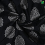 Black colour Silver Zari Thigam Butta Design Border Less Ledge Green Colour Luxury Black Silk Saree