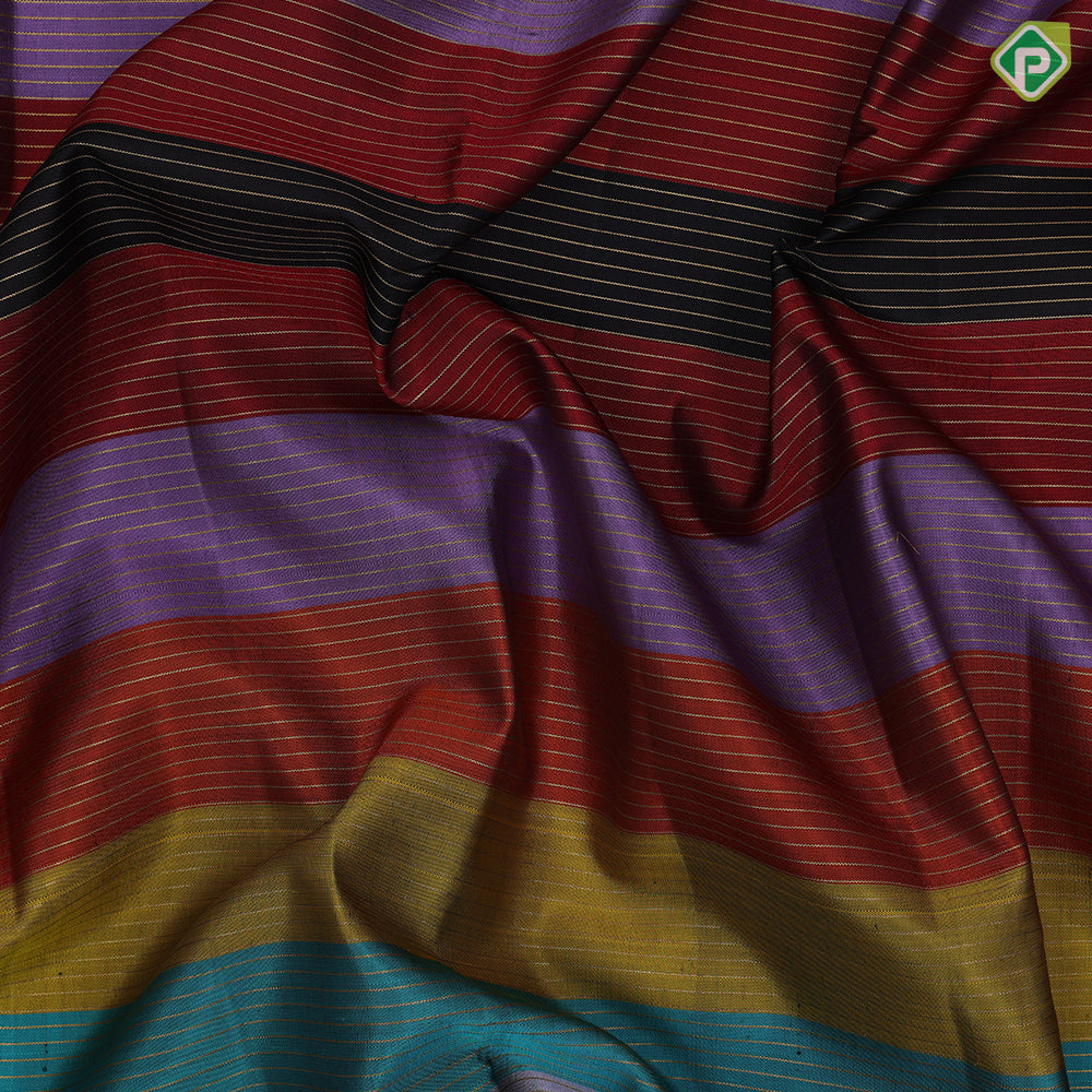Multi color base gold zari velthari lines Luxury black gold zari cow pichwai border traditional silk saree
