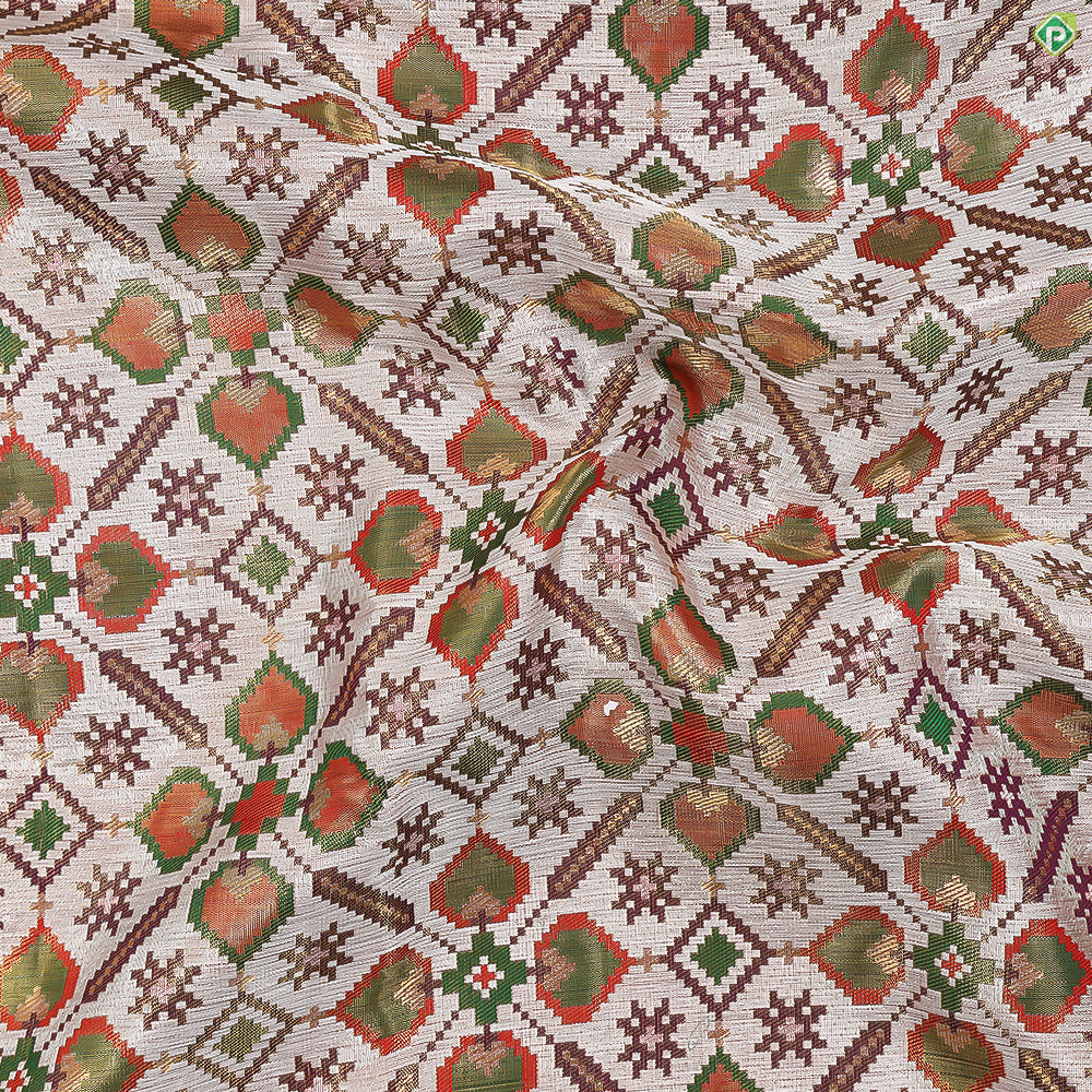 Silver Zari With Gold Zari Pythonic Border Grand Bridal Signature Tissue Silk Saree