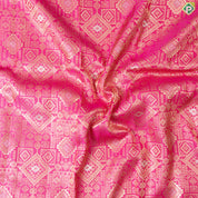 Rani Pink With Borderless Contrast Parrot Green Edge Design Bridal Silk Saree