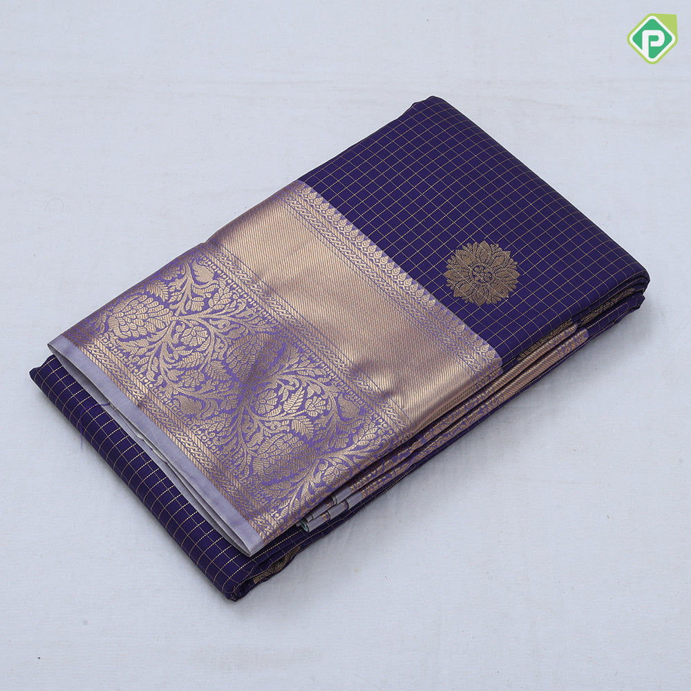 royal blue gold zari check and flower thilagam butta cardamon green gold zari rangoli butta border art silk saree