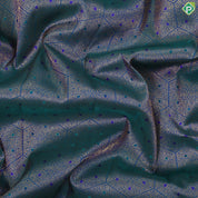 Peacock green gold zari meena work self brocade and gold zari diamond bentex border grand bridal silk saree