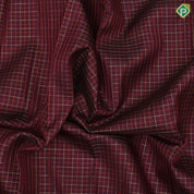 grape brown gold zari and silk thread checks design self gold zari peacock lines border traditional silk saree