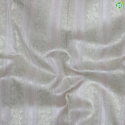 Cream With Baby Pink Lines Gold Zari And Red Colure Border Trendy Designer Silk Saree