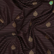 Chocolate brown gold zari lines and thilagam butta Rani pink gold zari mango design border art silk saree