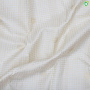 White gold zari checked window panel peacock chakkaram design pinkish orange gold zari border traditional silk saree