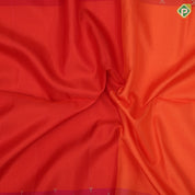 Rani pink honey orange gold zari butta grand design pallu gold zari border soft silk saree