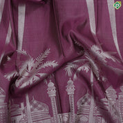 Wine color silver zari Taj Mahal Weaved And Inspired Signature edition trendy designer silk saree