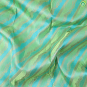 Pista green sky blue and gold zari cross lines design contrast pink gold zari border grand bridal silk saree