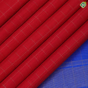Tomato red gold zari vairaoosi checks kattam design borderless contemporary vintage silk saree