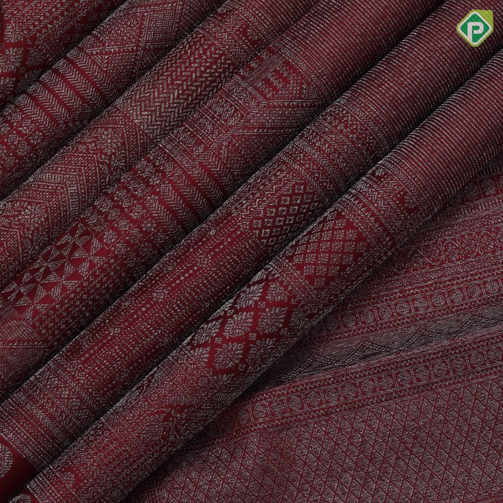 maroon color neem zari lines design self multi designed and shape border trendy designer silk saree