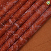 Brick orange base creamy Marble design body borderless trendy designer pure silk saree