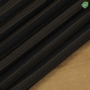 Luxury black gold zari zig zag stripes design borderless traditional silk saree