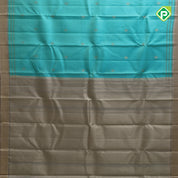 Rexona green Dull gold zari diamond butta design beige gold zari edge border traditional silk saree