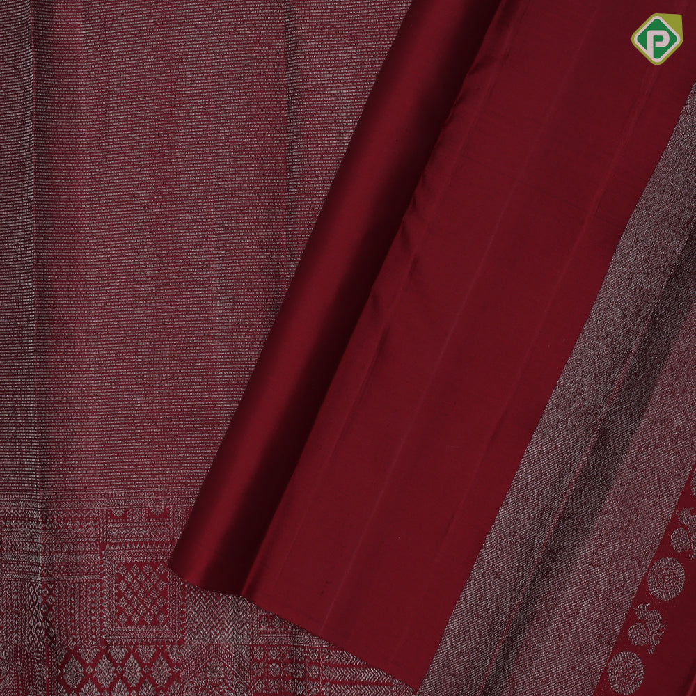 maroon color neem zari lines design self multi designed and shape border trendy designer silk saree