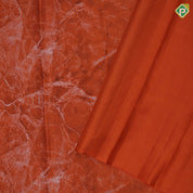 Brick orange base creamy Marble design body borderless trendy designer pure silk saree