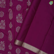 Magenta Gold Silver Zari Flower Manga Design Self Colour Floral Border Design Trendy Silk Saree