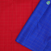 Tomato red gold zari vairaoosi checks kattam design borderless contemporary vintage silk saree