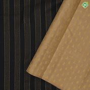 Luxury black gold zari zig zag stripes design borderless traditional silk saree