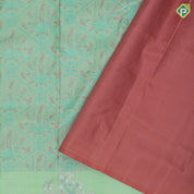 Pista green multi color thread fancy flower pot design self multi color zari peacock fancy butta border trendy designer silk saree