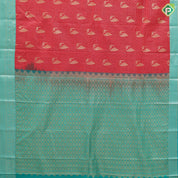 tomato red gold zari fancy peacock butta design rexona green silver gold zari mango border art silk saree