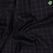 Black Colour Gold Zari Checked Design Border Less Luxury Black Silk Saree