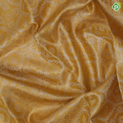 Mustard Yellow Gold Zari Flower Floral Design Chilly Red Colour Mayilkan Flower Border Design Wedding Silk Saree