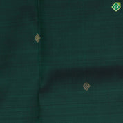 bottle green gold zari coin butta design peach gold zari and thread designed lines border traditional silk saree