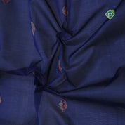 Indigo blue with zari butta meena work rama green gold zari border kuppadam silk cotton saree