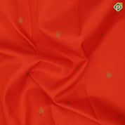 Fanta orange gold zari fancy leaf butta design cream white with gold zari pink butta and thread lines border vintage silk saree