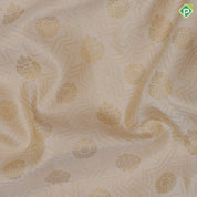 Milk white gold zari rangoli and butta design rani red gold zari mid pythonic meena work border exclusive bridal silk saree