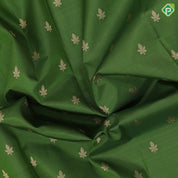 Forest green gold zari small leaf butta design marron red gold zari multi color pythoni style border gift silk saree