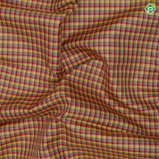 Tri color with gold zari micro checks design pale pink gold zari mango butta retta pattai border traditional silk saree